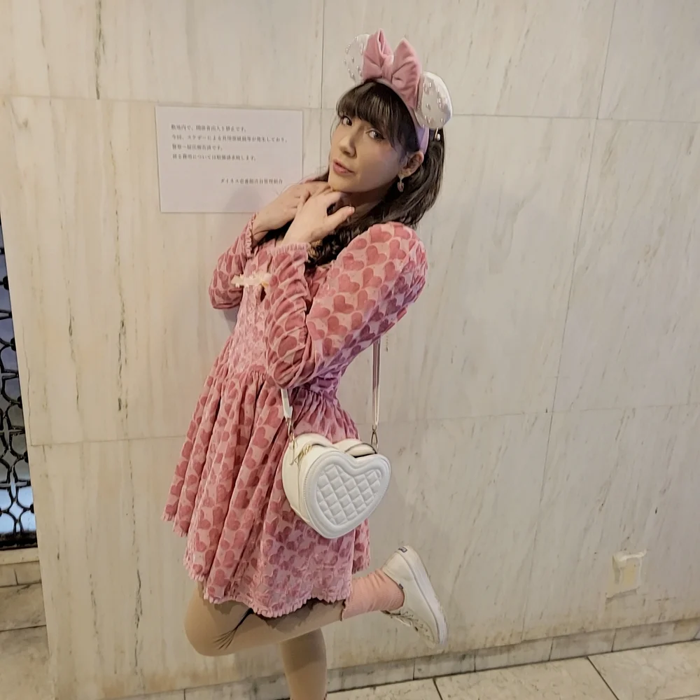 For Love And Lemons Pink Velvet Heart Dress - Picture 4 of 5